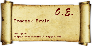 Oracsek Ervin névjegykártya